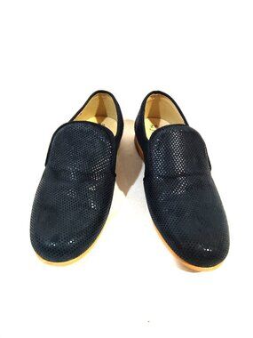 Manelli Girls Shoes Size 11 USA 28 EU New Loafers Slip On Flats Blue Polka Dots